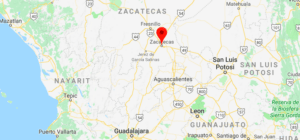 Zacatecas on a mapT