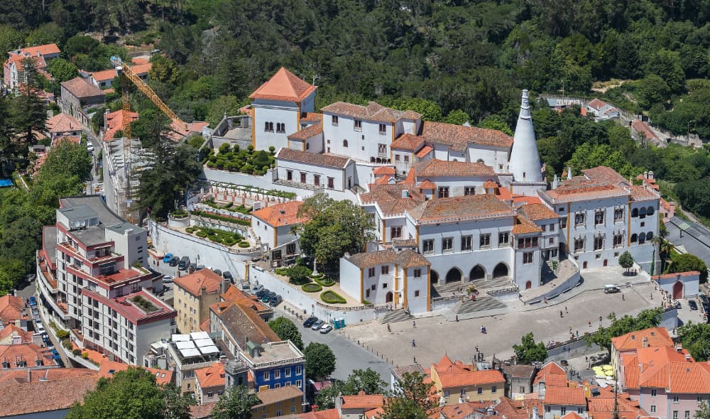 Sintra Portugal is home to The Palace of Sintra, for a long time the residence of royal family during the summer.